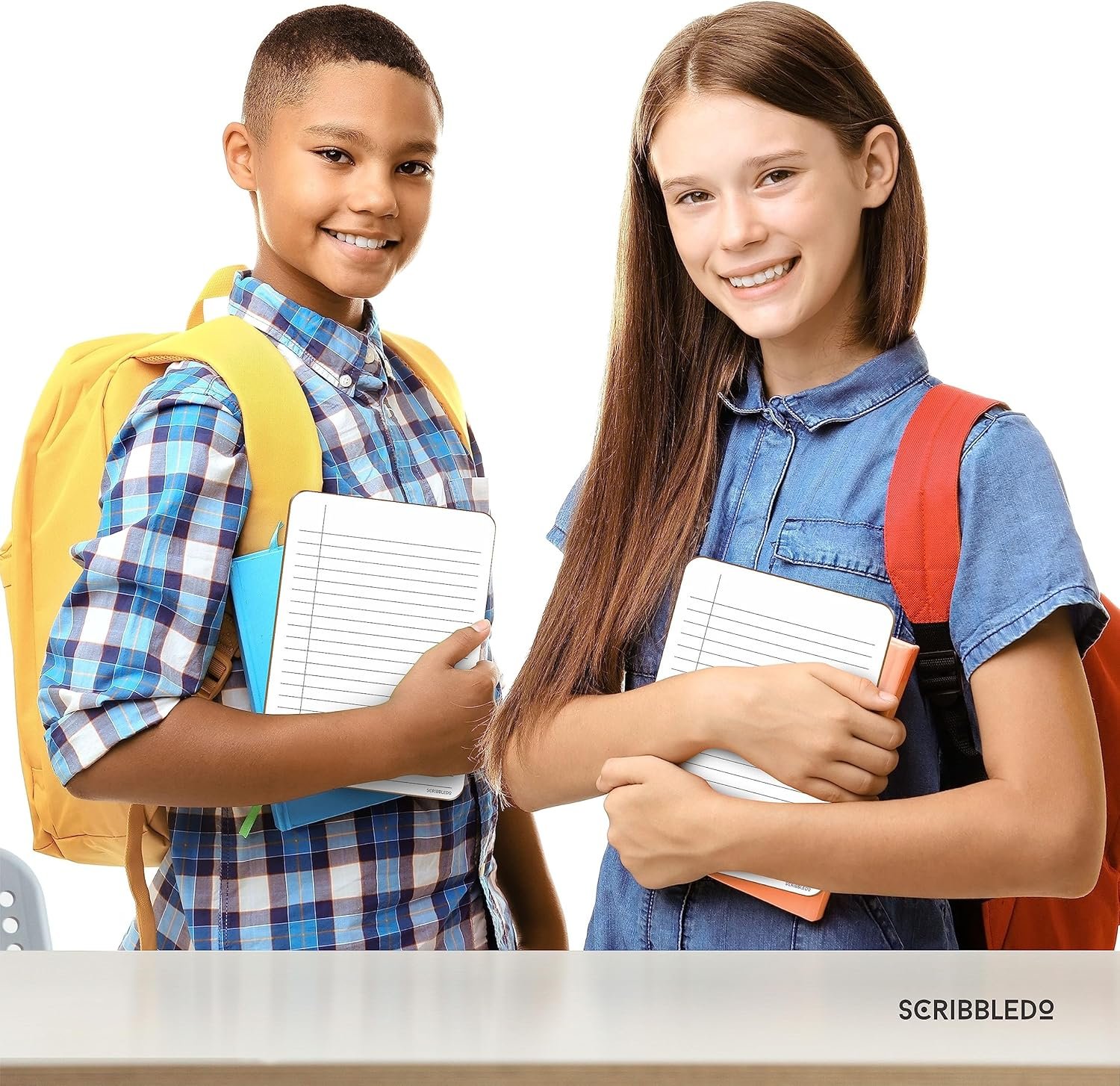 SCRIBBLEDO Dry Erase 5"x7" Mini Notebook College Ruled Lined Board 2 Pack Reusable Erasable Writing Note Pad Lapboard Blank Whiteboard on Reverse for Desk - Image 3