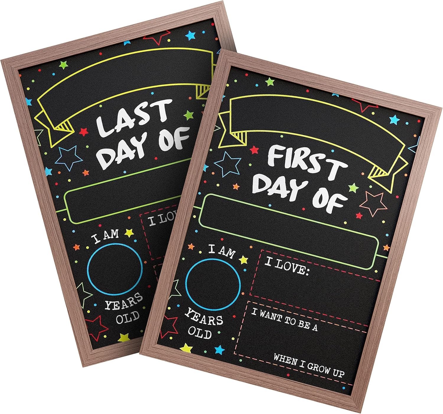 First Day Last Day of School Chalkboard Double Sided Sign with Frame - 14" x 10" - Image 9