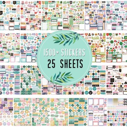 Planner Stickers - Monthly Planner Stickers and Accessories 25 Pages 1500+ Stunning Functional and Colorful Stickers,Calendar Stickers Includes Festival Theme Journal Stickers