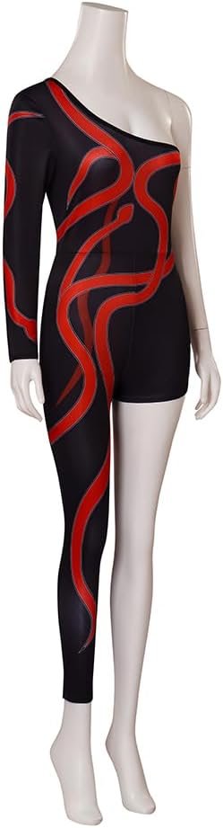 Willyacos Tay Tay Costume Red Snake One Leg Costume Bodysuit Singer Stage Jumpsuit Reputation Outfit for Women Adult - Image 3
