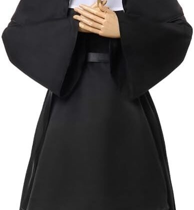 NSPSTT The Nun Costume for Women Nun Dress Halloween Cosplay for Men Nun Costume 5pcs Set