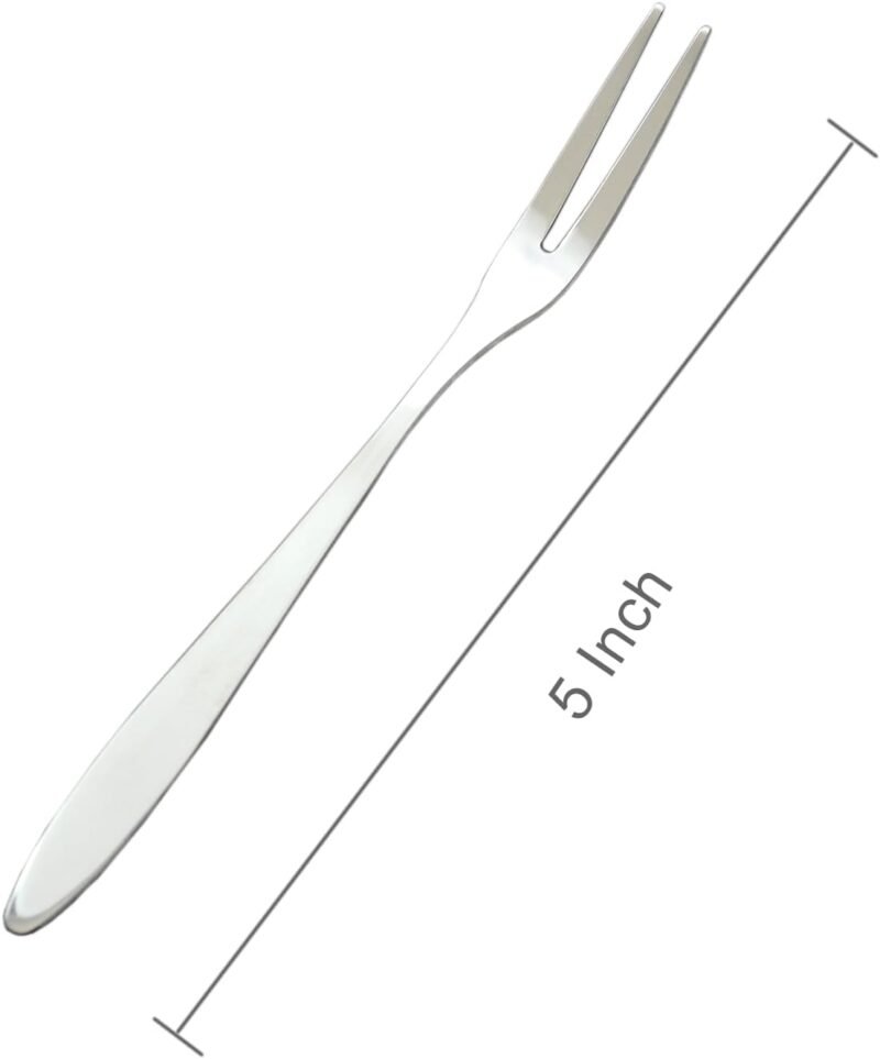 8 Pieces Pickle Forks, 5 Inches Handle Olive Fork, Stainless Steel Cocktail Forks, Pickle Grabber, Pickle Picker, 2 Prong Dessert Forks, Fruit Fork - Image 2