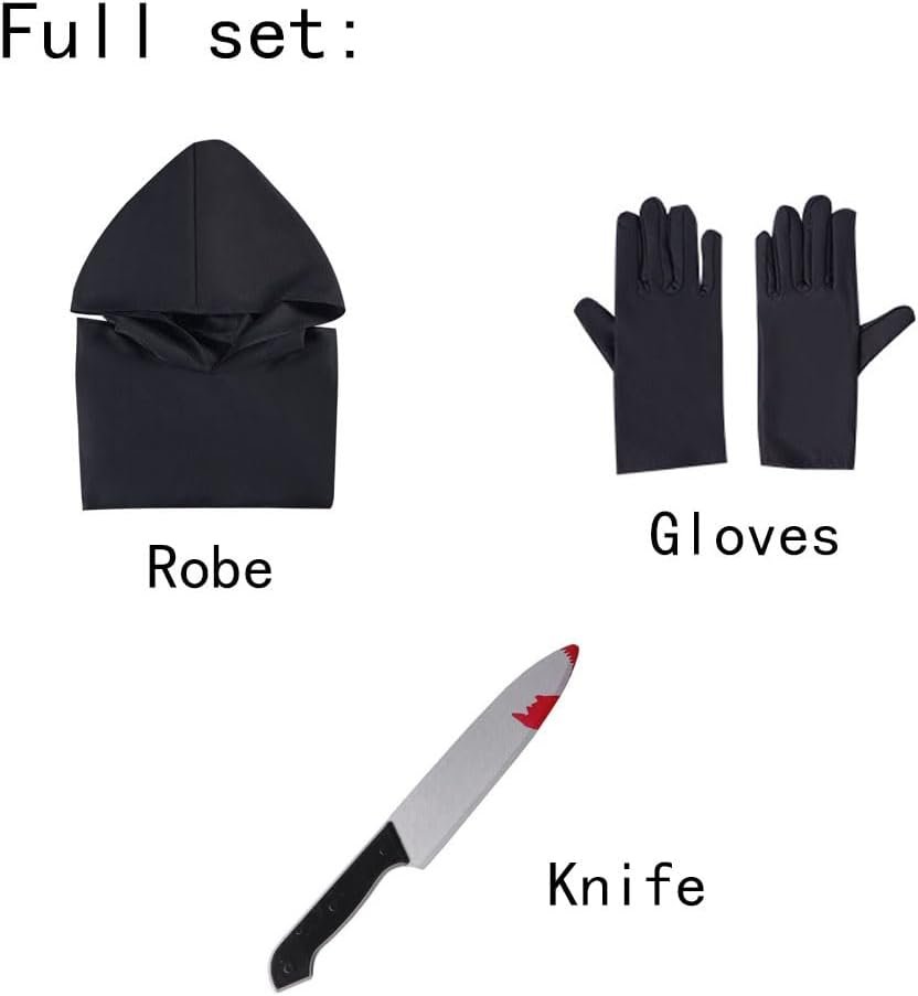 Anime Cosplay Costume Anime Hooked Outfit Black Robe Men Halloween - Image 7