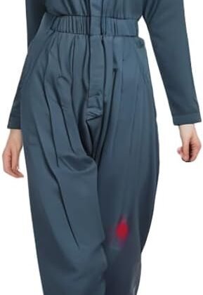 LILLIWEEN Womens Halloween Killer Costume Cosplay Long Sleeve Zip-Front Blue Coverall Jumpsuit