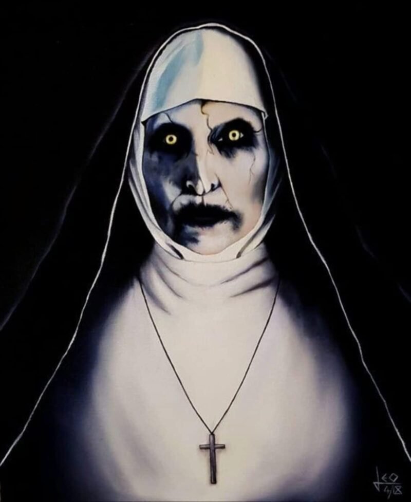 Halloween Nun Costume Accessories Set with Catholic Nun Costume Hat, Nun Collar, Cross Pendent Necklace, Cross Print Stockings, Nun Rhinestone Tattoo - Image 4