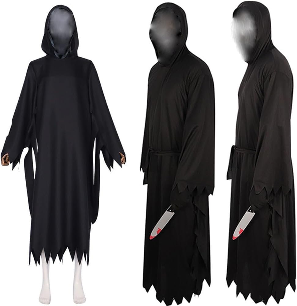 Anime Cosplay Costume Anime Hooked Outfit Black Robe Men Halloween - Image 2