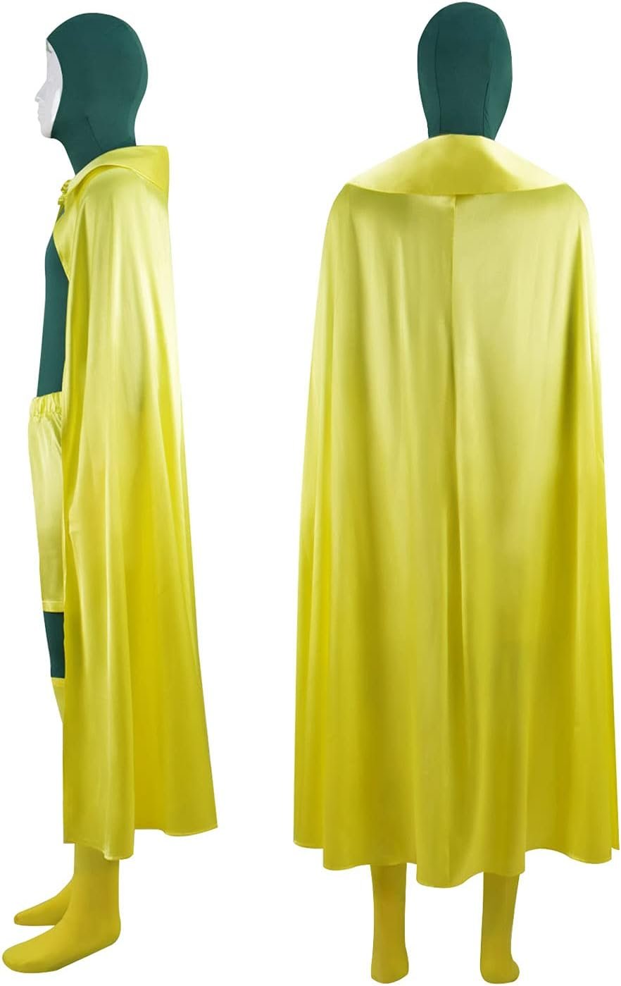 Vision Cosplay Costume Jumpsuit Cloak Wanda Maximoff Scarlet Witch Outfits Halloween Adult Men's Full Set (Vision Costume B, Medium) - Image 3