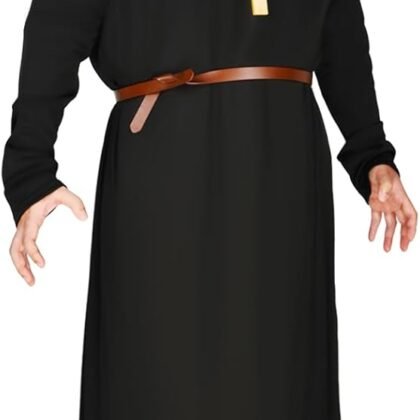 Nun Costume for Women Men Scary Halloween Nun Mask Adult The Nun Costume Black Nun Dress Cosplay