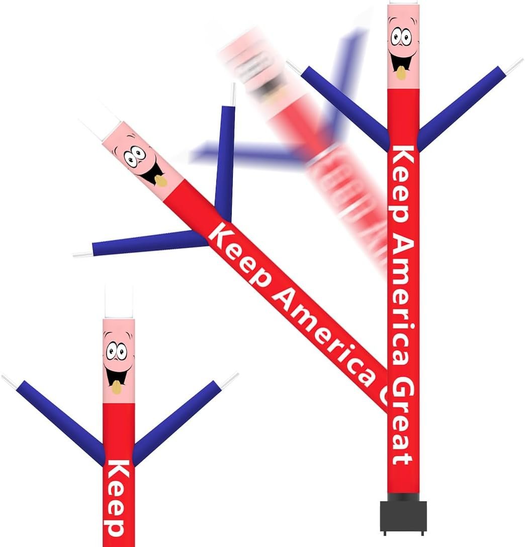 8ft Inflatable Air Waving Tube Dancer with Blower Set for 4th July, Blow Up Inflate Keep American Great for Sky Puppet Tube Dancer for Independence Day Outdoor Party Decoration - Image 5