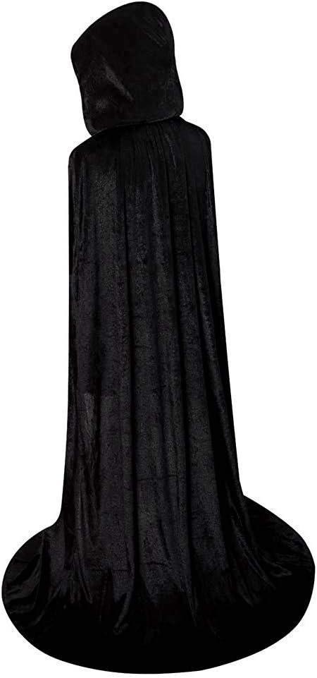 Unisex Full Length Hooded Robe Cloak Long Velvet Cape Cosplay Costume - Image 2
