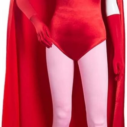 Women Maximoff Costume Men Vision Cosplay Costume Halloween Costume Cloak Cape Suit for Masquerade