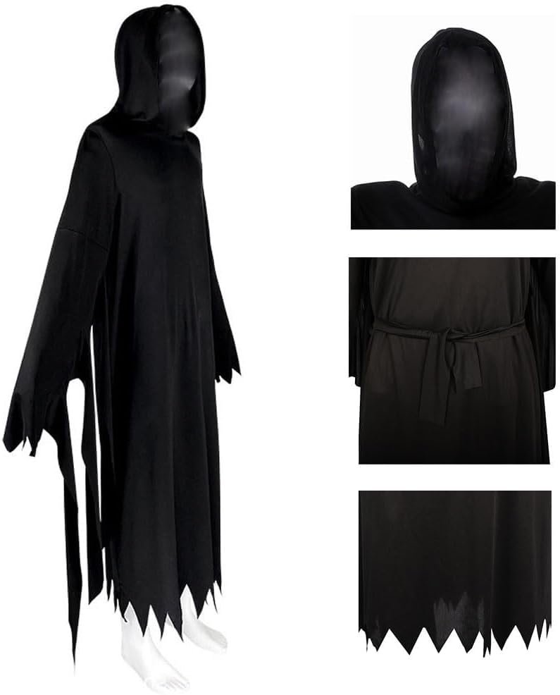 Anime Cosplay Costume Anime Hooked Outfit Black Robe Men Halloween - Image 4