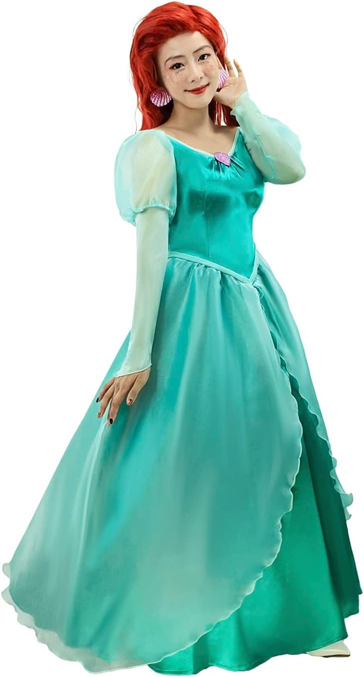 Naywig Mermaid Princess Dress Ariel Costume Halloween Party Cosplay Birthday Dress Up For Women - Image 4