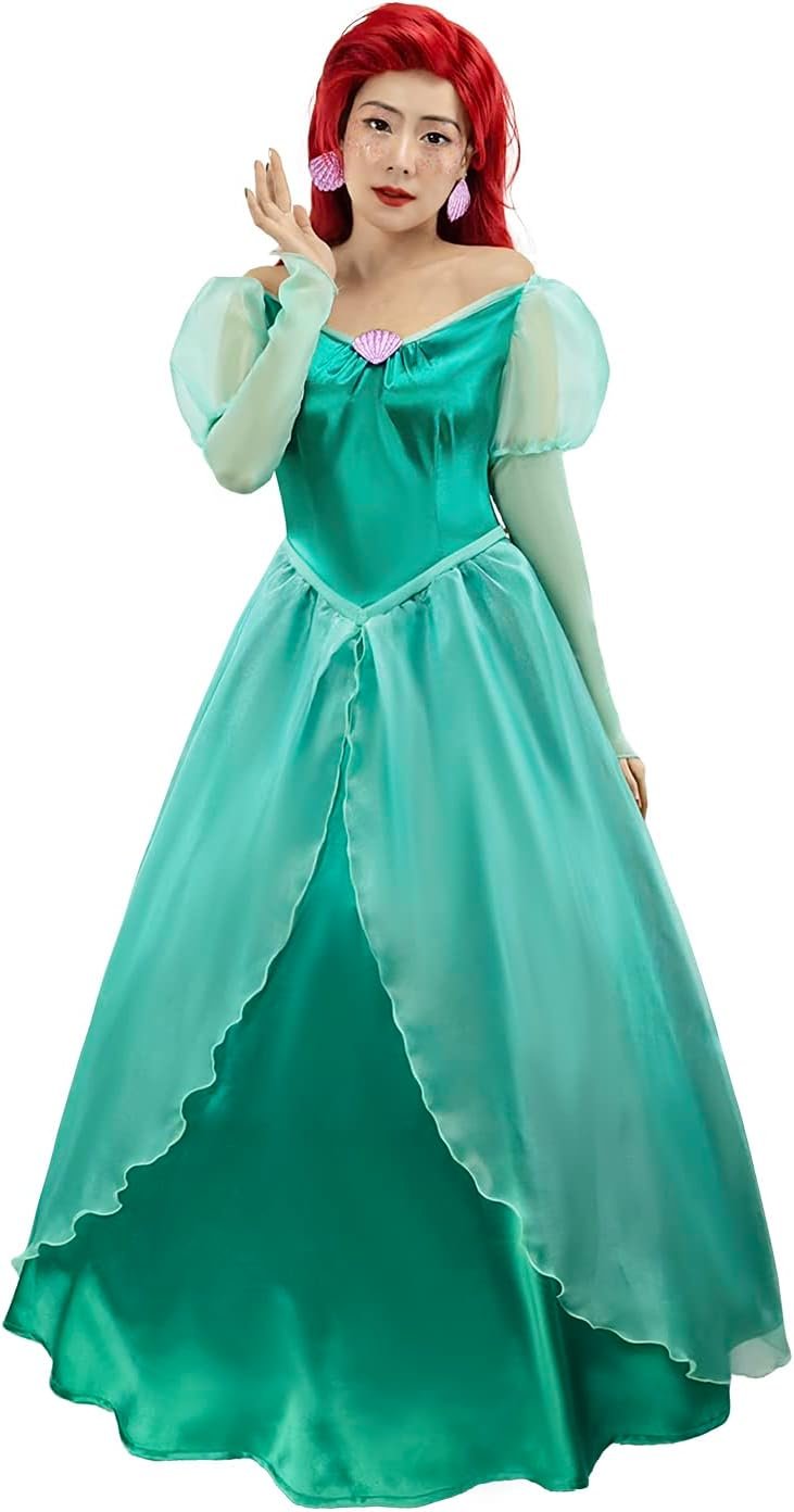 Naywig Mermaid Princess Dress Ariel Costume Halloween Party Cosplay Birthday Dress Up For Women - Image 2