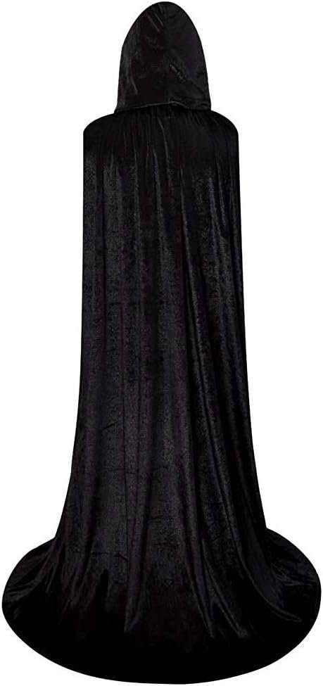 Unisex Full Length Hooded Robe Cloak Long Velvet Cape Cosplay Costume - Image 3