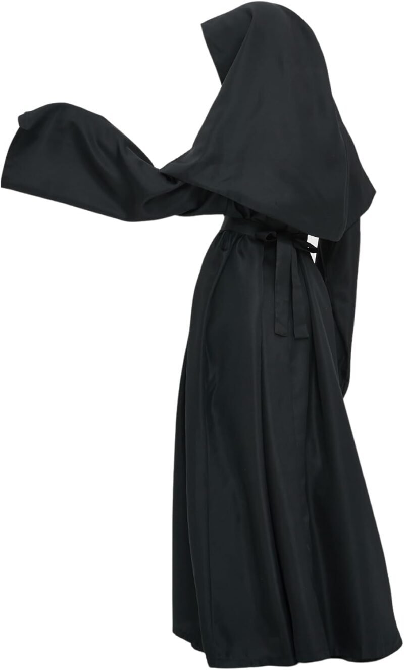 Nun Costume for Women Deluxe Scary Plus Size Halloween Costumes Outfit for Party Unisex Men Priest Cosplay Suit Black - Image 3