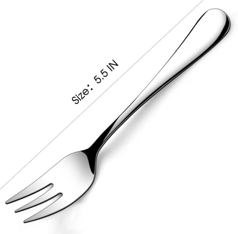 Dessert Forks Set of 12, 5.5Inches, Stainless Steel Cocktail Fork, Appetizer Small Forks, Fruit Salad Fork for Party, Hotel, Restaurant，Dishwasher Safe - Image 5