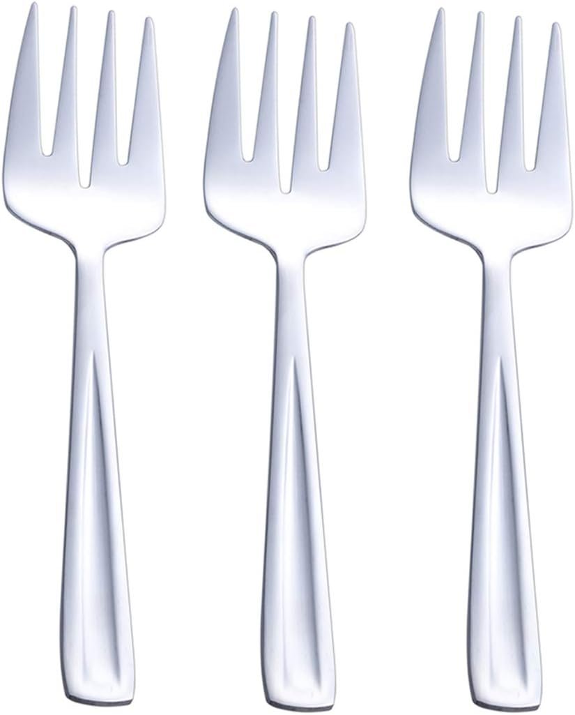 GoGeiLi Stainless Steel Large Serving Fork Set, 9.5-inch Big Serving Fork for Party, Banquet, Buffet, Dishwasher Safe, Set of 3