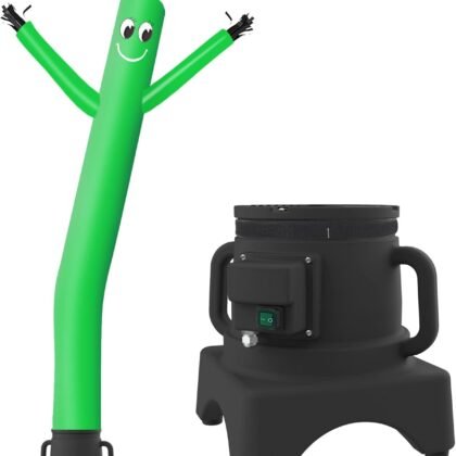 MOUNTO 8FT Inflatable Waving Man Fly Puppet Dancer with Blower (Green)