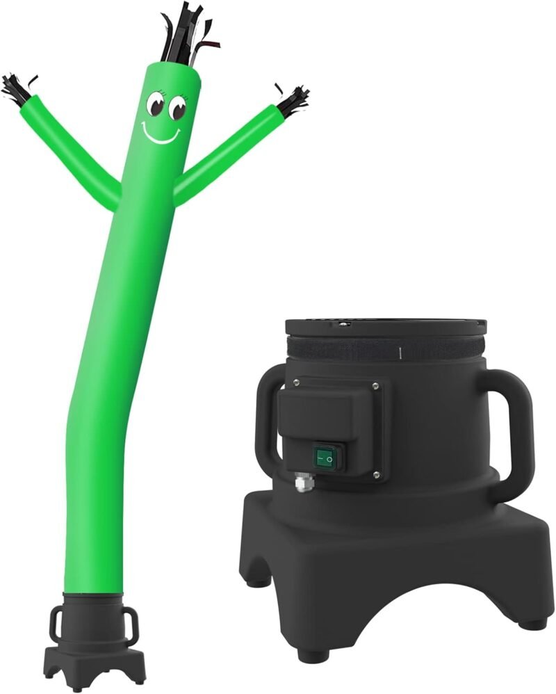 MOUNTO 8FT Inflatable Waving Man Fly Puppet Dancer with Blower (Green)