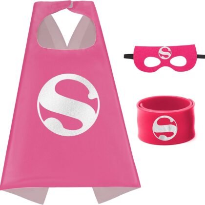 Dress Up Capes for Kids Superhero Cloak with Mask and Waistband Halloween Costumes and Party Dress up
