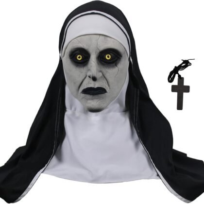 The Nun Mask, Full Head Nun Costume Mask for halloween Party props (Mask-A)