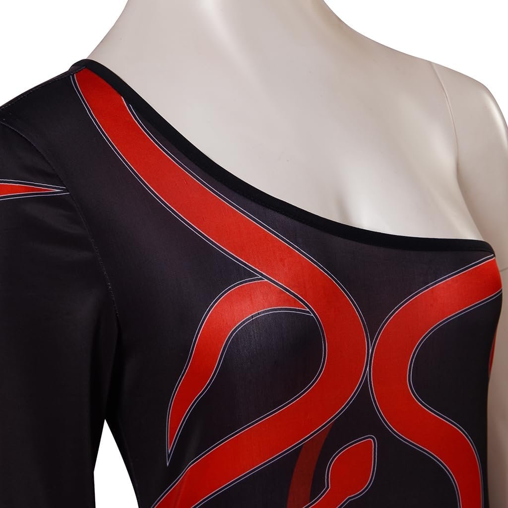 Willyacos Tay Tay Costume Red Snake One Leg Costume Bodysuit Singer Stage Jumpsuit Reputation Outfit for Women Adult - Image 6