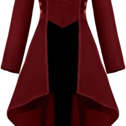SIAEAMRG Renaissance Steampunk Tailcoat Halloween Costumes for Women, Victorian Medieval Pirate Vampire Gothic Jackets