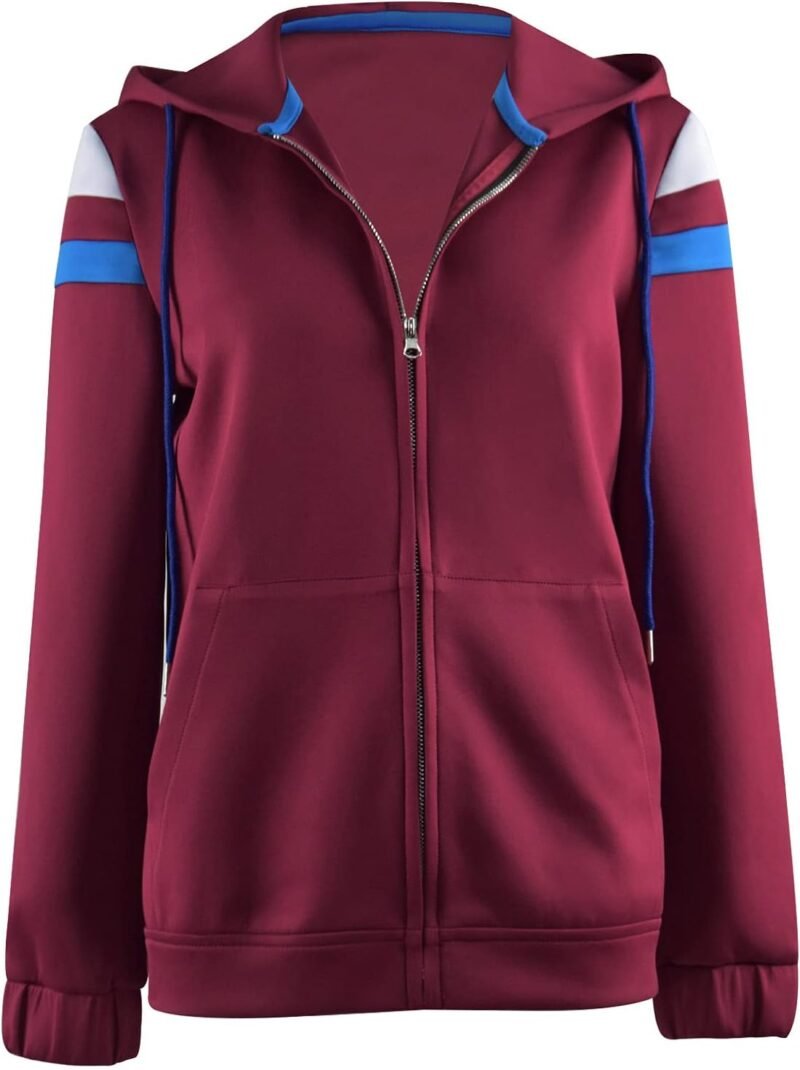 Womens Wanda Maximoff Jacket Hoodie Cosplay Costume Zip Coat Hooded Scarlet Witch Halloween Tops Jacket