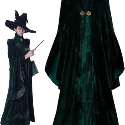 Women's Witch Halloween Cosplay Costume Movie Wizard Sorceress Cloak Robe Coat