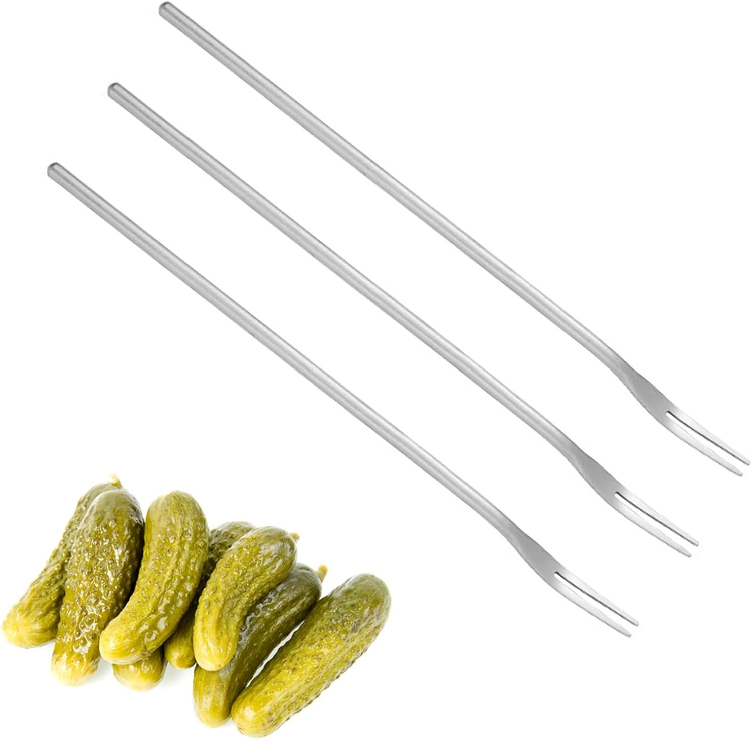 Asanta 3 PCS Pickle Fork, 8.6 Inch Pickle Forks for The Jar, Long Handle Olive Fork, Stainless Steel Cocktail Forks, Pickle Picker, Dessert Fruit Forks - Image 3