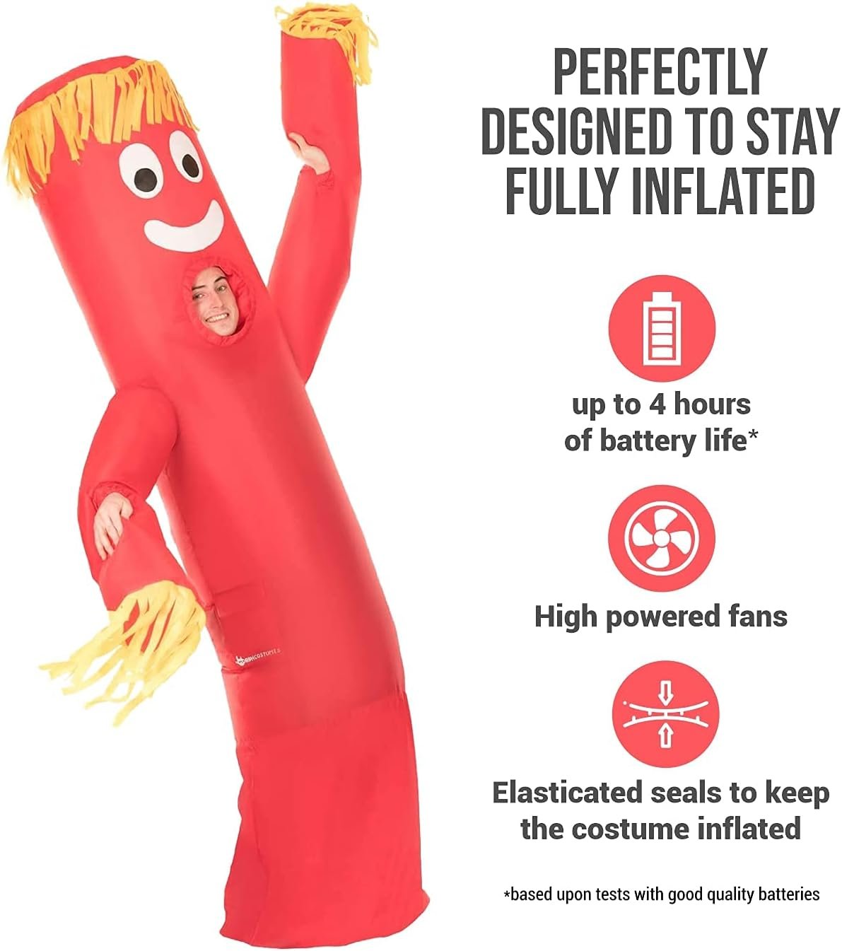 Morph Inflatable Tube Man Costume Adult, Wacky Inflatable Tube Man Costume, Halloween Costumes for Men - Image 3