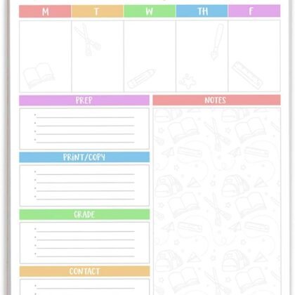 Tiny Expressions - Teacher Appreciation Notepads | Teacher Gifts & School Supplies | 40 Tear Away Sheets on Premium Paper Made in the USA | Great for Classroom or Home Use | Weekly Planner Note Pad