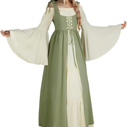 Women's Renaissance Costume Medieval Dress Halloween Costume
