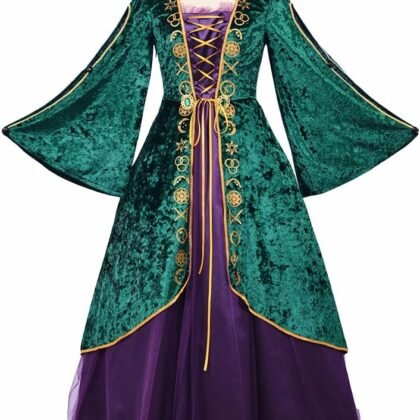 Medieval Witch Sister Cosplay Costume Womens Dress Halloween Costume Robe