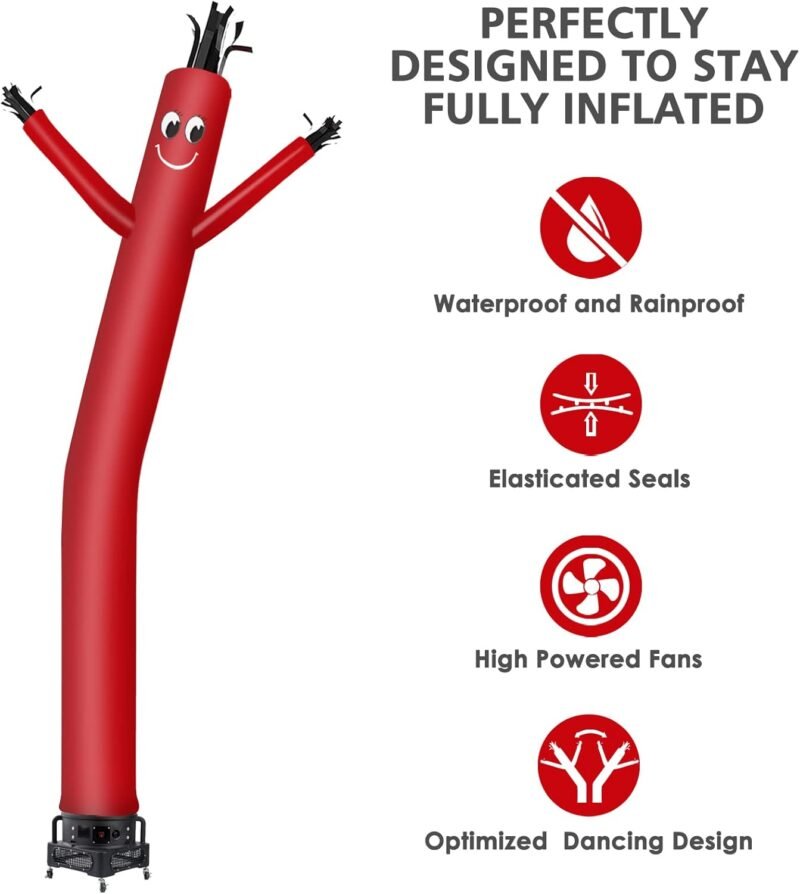 MOUNTO 20ft Air Inflatable Tube Guy Puppet Dancing Man with 1HP Blower Complete Set (Red) - Image 6