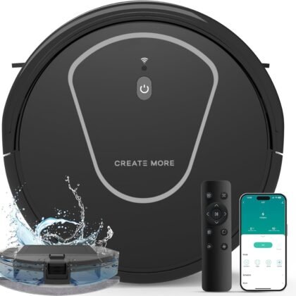 Robot Vacuum and Mop Combo,2 in 1 Robotic Vacuum Cleaner with Mopping,4000Pa Strong Suction,Auto Recharge,WiFi/Alexa/App/Remote, Ideal for Hard Floor,Pet Hair,Auto Carpets Boost