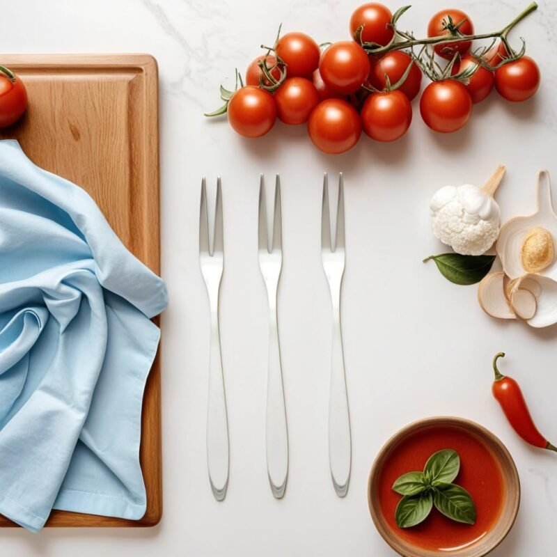 8 Pieces Pickle Forks, 5 Inches Handle Olive Fork, Stainless Steel Cocktail Forks, Pickle Grabber, Pickle Picker, 2 Prong Dessert Forks, Fruit Fork - Image 3