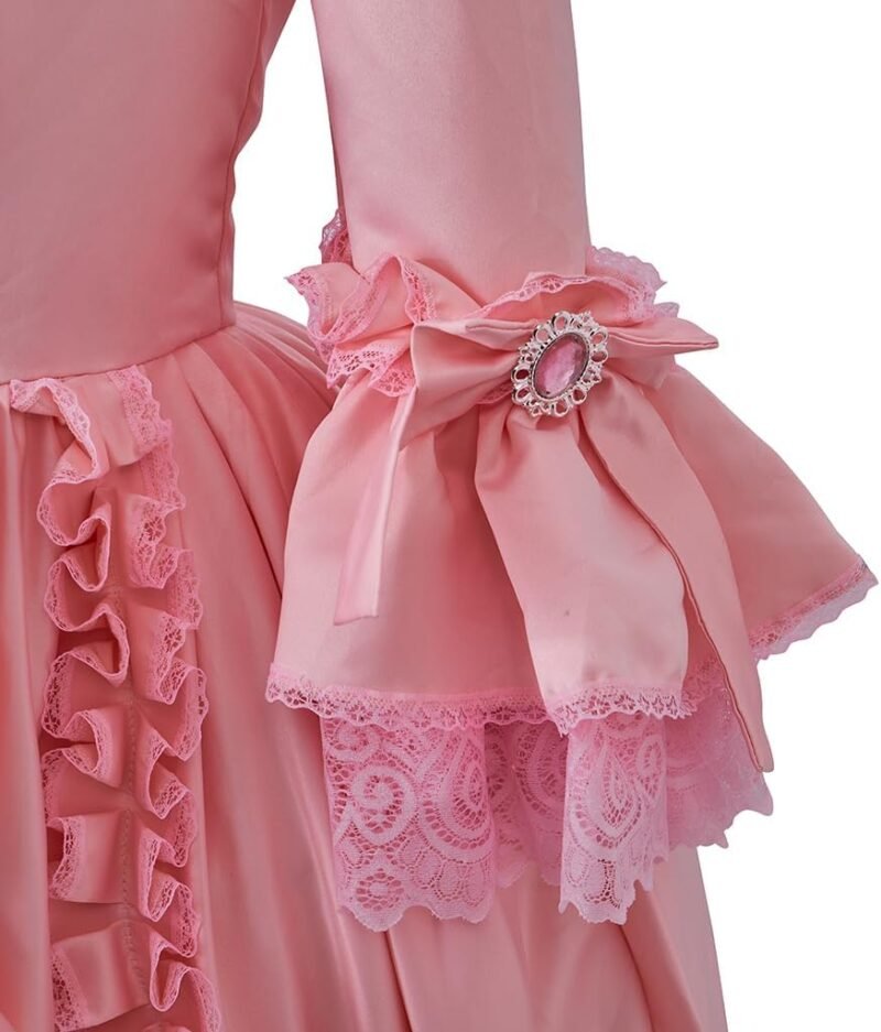 MelangCos Women's 18th Century Rococo Costume Marie Antoinette Pink Princess Dress Court Ball Gown - Image 6