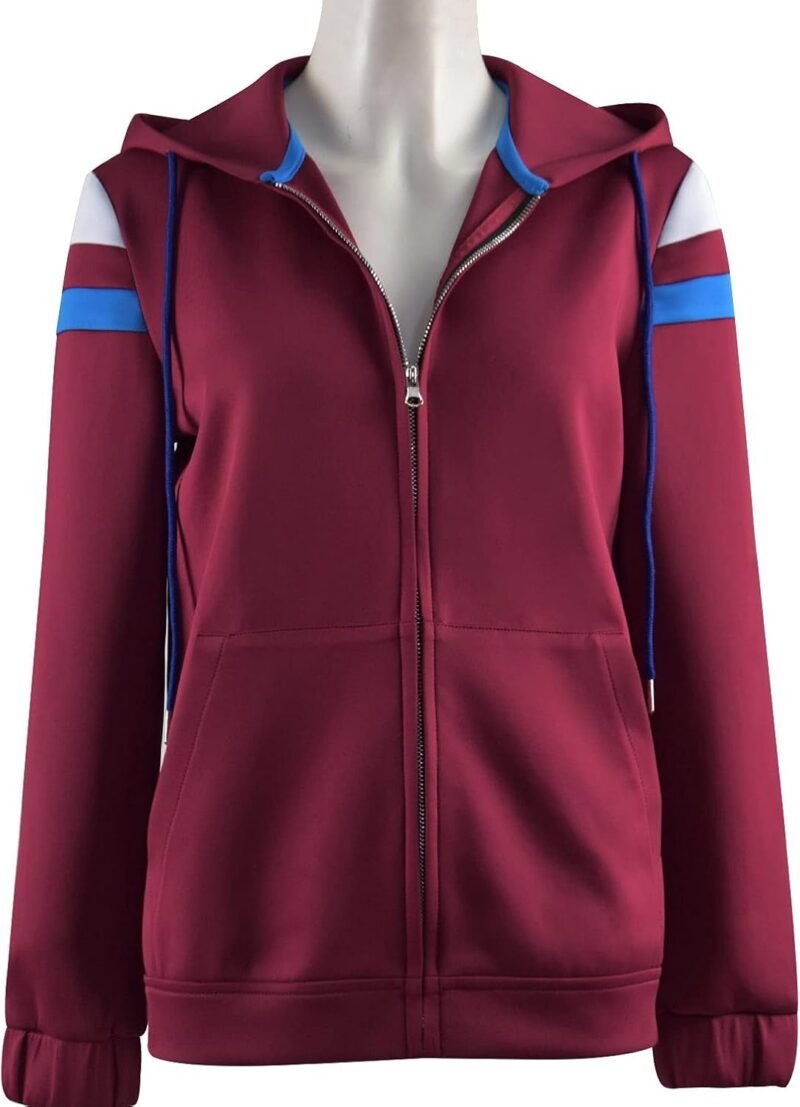 Womens Wanda Maximoff Jacket Hoodie Cosplay Costume Zip Coat Hooded Scarlet Witch Halloween Tops Jacket - Image 2