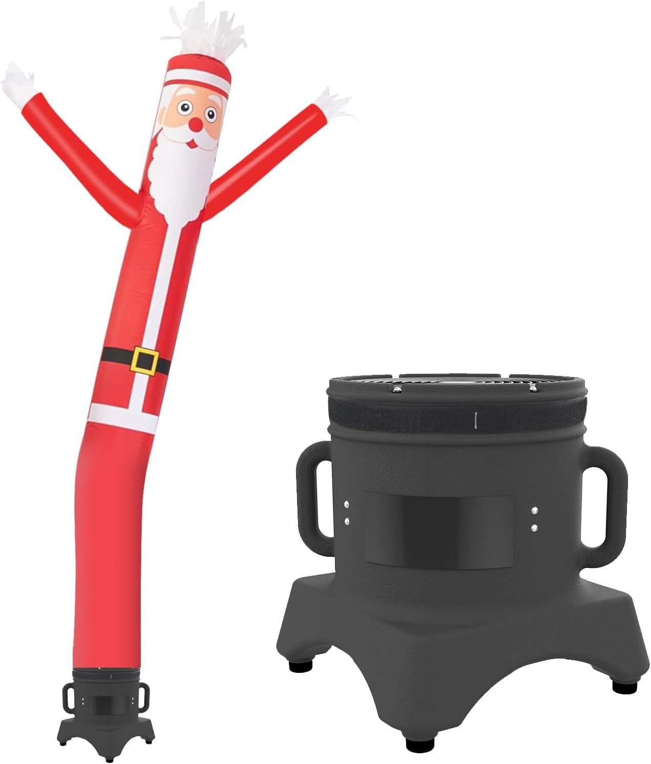 MOUNTO 10ft Inflatable Dancer Waving Tube Man Puppet for Store Sign (Santa)