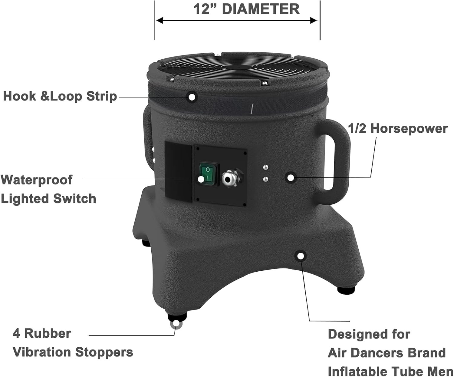 MOUNTO 10ft Inflatable Dancer Waving Tube Man Puppet for Store Sign (Santa) - Image 5