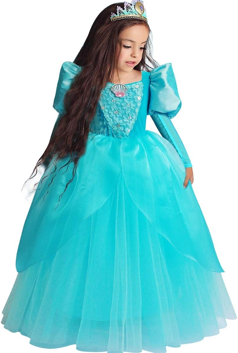 TYHTYM Deluxe Princess Costumes Little Girls Dress Kids Fancy Gown Cosplay Halloween Party 2-11T