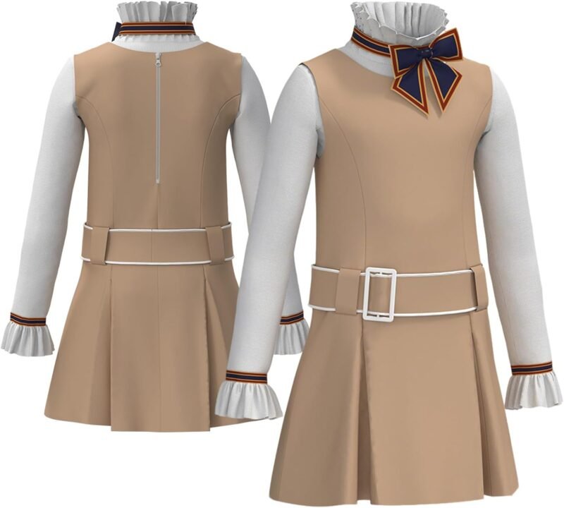 Kids Robot Doll Movie Costume Girls Megan Dress with Long Sleeve Top Bow Tie Belt Stockings Birthday Halloween Cosplay - Image 4