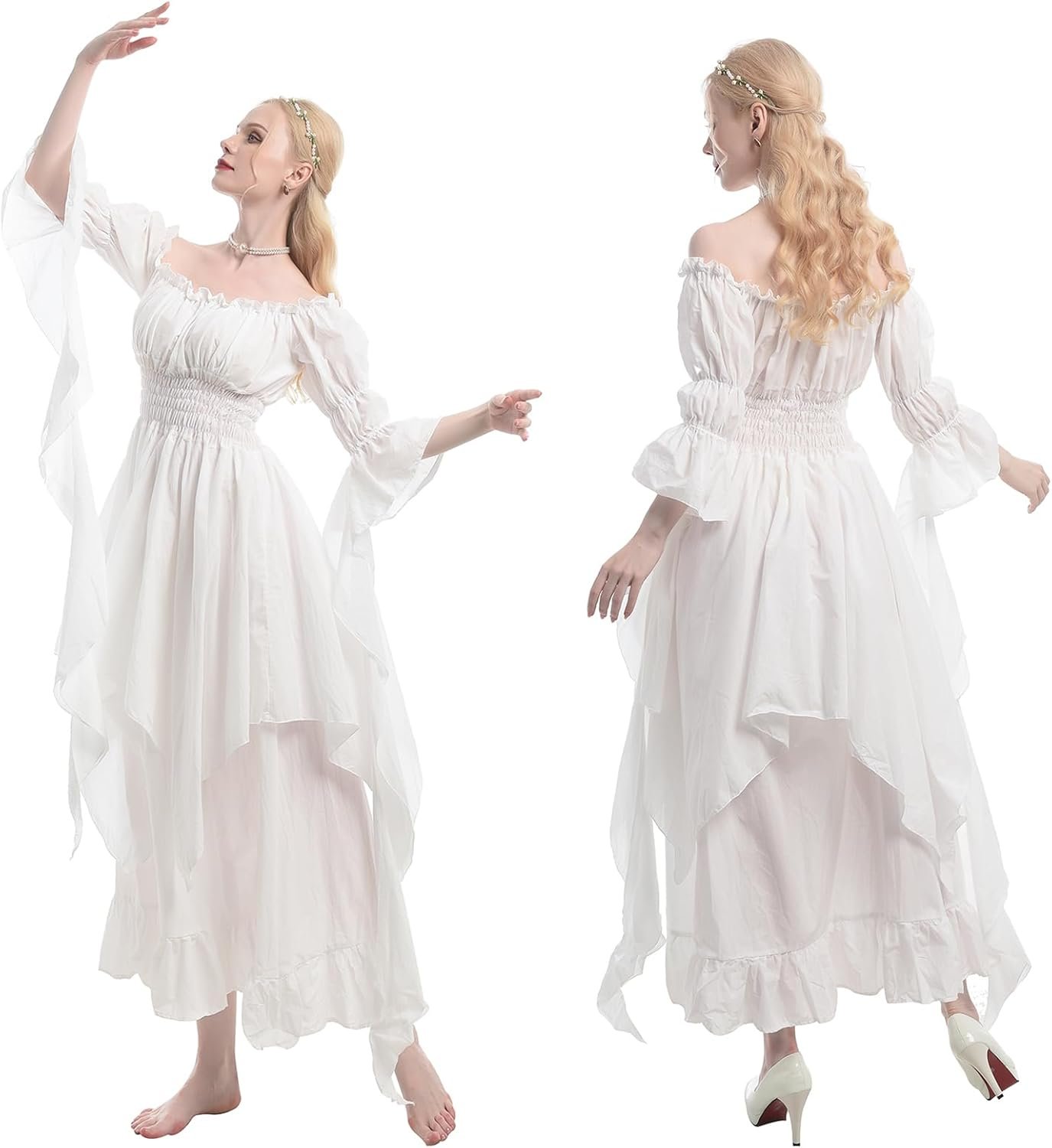 NSPSTT Victorian Dress Renaissance Costume Women Gothic Witch Dress Medieval Wedding Dress - Image 2