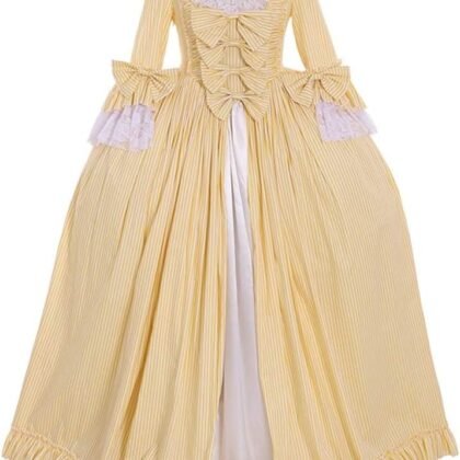 CosplayDiy Women's Queen Marie Antoinette Rococo Ball Gown Victorian Dress Costume Yellow