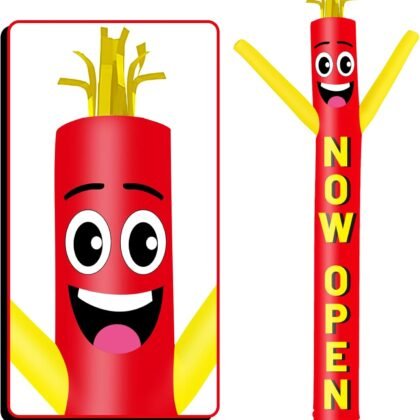 20FT Tall Now Open Inflatable Tube Man (18''Diameter) Wacky Wavy Dancing Guy for Outdoor Decoration Advertising Business Promotion (Blower Not Included)