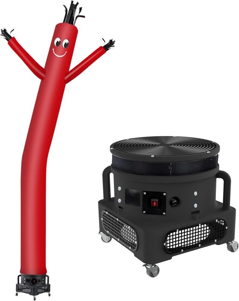MOUNTO 20ft Air Inflatable Tube Guy Puppet Dancing Man with 1HP Blower Complete Set (Red)