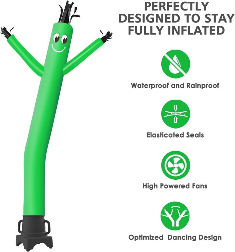 MOUNTO 8FT Inflatable Waving Man Fly Puppet Dancer with Blower (Green) - Image 4