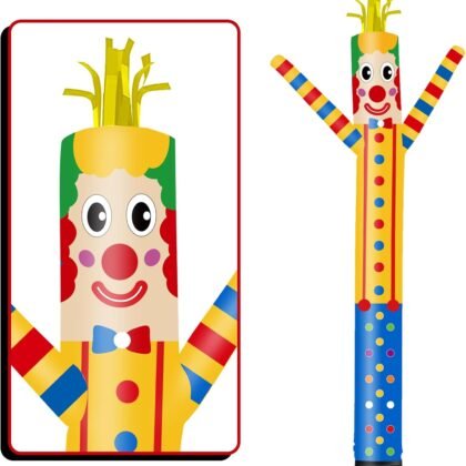 6FT Tall Inflatable Tube Man Clown Wacky Wavy Dancing Guy (9''Diameter) for Outdoor Decoration Advertising Business Promotion (Blower Not Included)